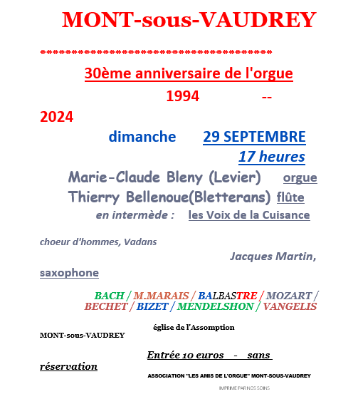 anniversaire orgue mont sous vaudrey